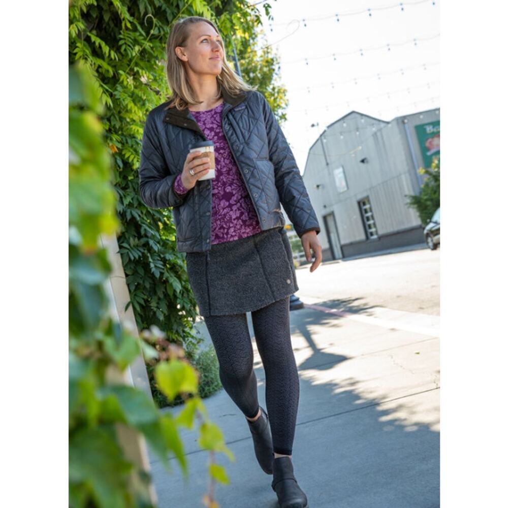 Kuhl Kozet Wool Blend Mini Skirt Size M Black Gray Elastic Waist